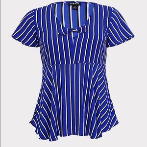 Torrid,  Striped Blue Blouse